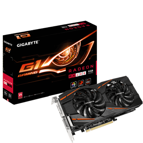 VGA Gigabyte Radeon™ RX 480 G1 Gaming 8GB GDDR5 256Bit _RX480G1 GAMING-8GD _817S